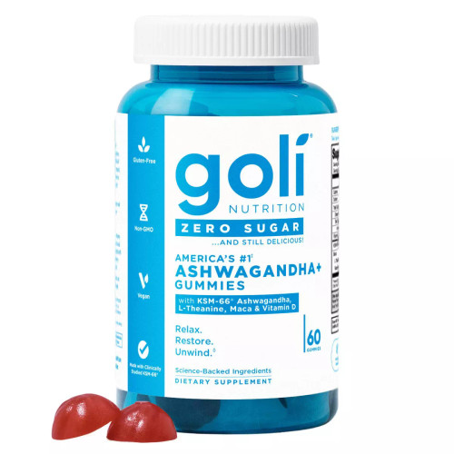 Goli Nutrition Ashwagandha Sugar Free Dietary Supplement Vegan Gummies - 60 ct