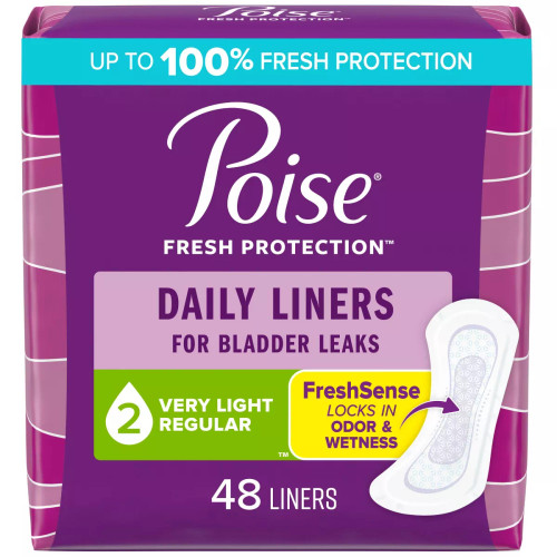 Poise Daily Incontinence & Postpartum Panty Liners - 48 Ct
