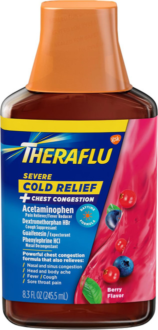 Theraflu Severe Cold and Flu Syrup Berry Flavor - 8.3 Fl Oz Theraflu Severe Cold and Flu Syrup Berry Flavor - 8.3 Fl Oz