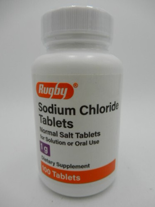 Rugby Sodium Chloride 1g Normal Salt for Solution Oral - 100 Tablets