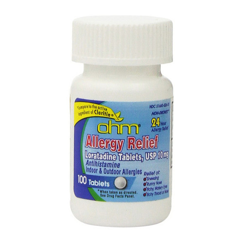 OHM Loratadine 10 mg Antihistamine Allergy Relief - 100 Ea