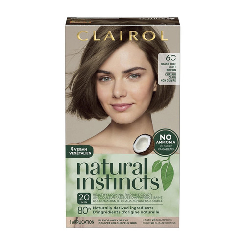 Clairol Natural Instincts Brass Brunettes 6c Light Brown - 1 Ct
