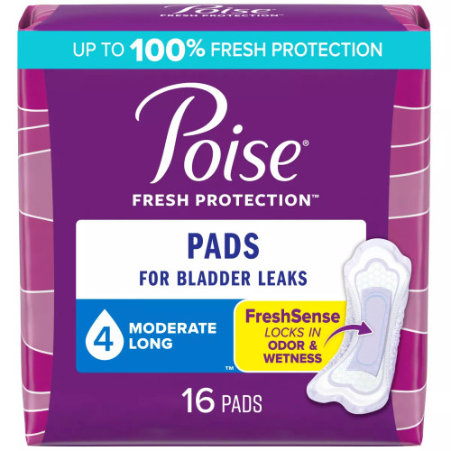 Poise Incontinence Bladder Control & Postpartum Pads - 16 Ct
