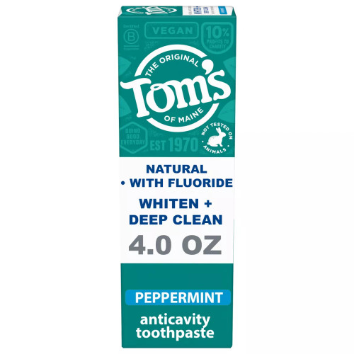 TomG us of Maine Whiten+ Deep Clean Whitening Toothpaste Peppermint - 4 oz