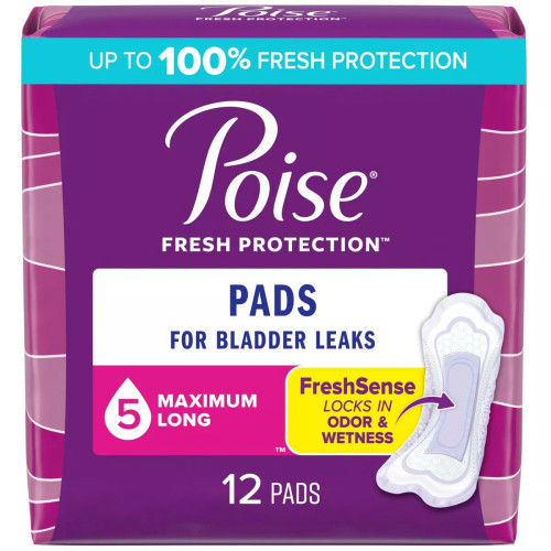 Poise Incontinence Bladder Control & Postpartum Pads - 12 Ct