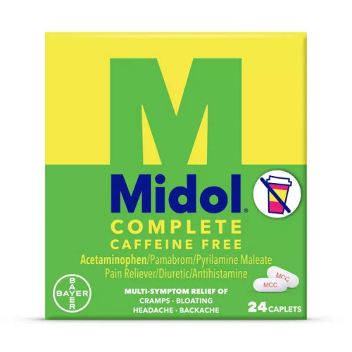 Midol Complete Menstrual Relief Caffeine Free Caplets - 24 ct