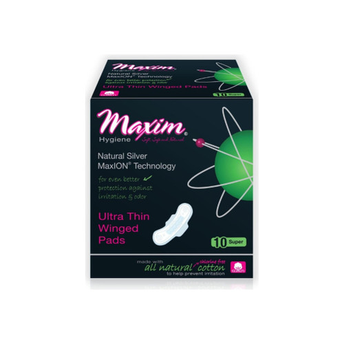 Maxim Natural Wing Ultra Thin Winged Pads, 10 Ea