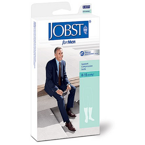 Jobst Supportwear Socks For Men Knee High 8-15 Mmhg Black Medium 1 Pair