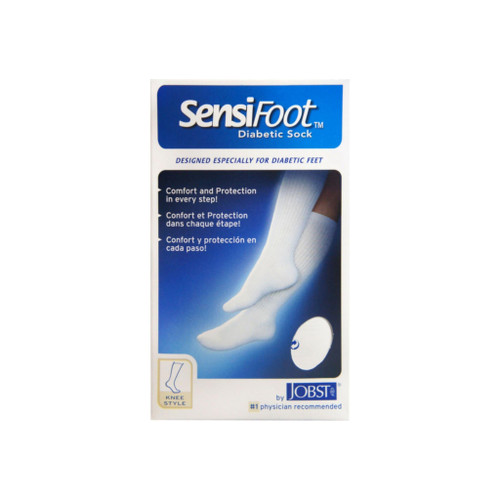 Jobst Sensifoot Knee High Socks White Large 1 Pair