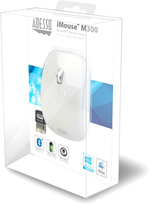 Adesso iMouse M300W Bluetooth Optical Mouse White - 1 Ct