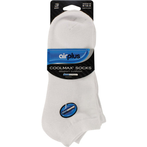 Airplus Coolmax Men's All Sport Socks White - 3 pairs