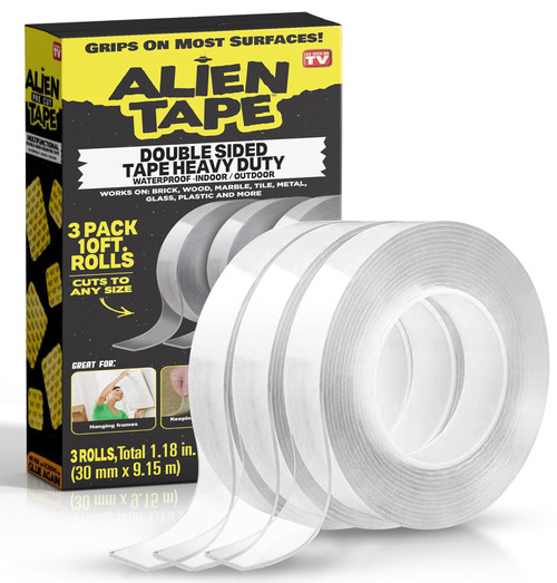 ALiEN Tape Double Sided Multipurpose Removable Adhesive Grip Mounting Tape - 3 pack