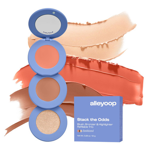 alleyoop Stack The Odds Cheek Trio, Blush, Bronzer & Highlighter Sunkissed - 1 Ct