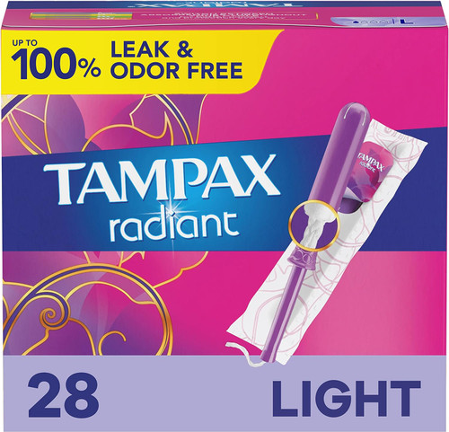 Tampax Radiant Tampons Light Absorbency  28Ct