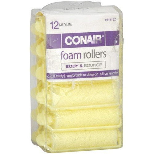 CONAIR Body & Bounce Medium Foam Hair Rollers, 12 count
