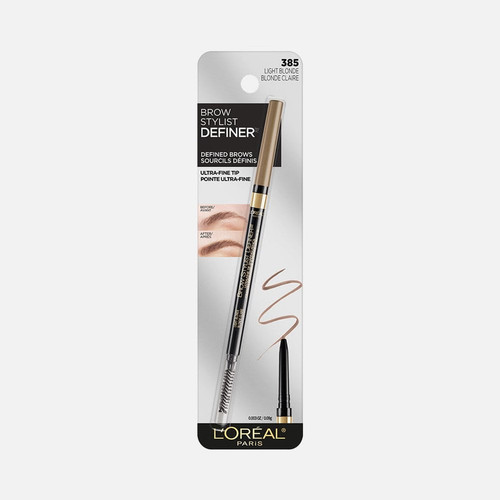 L'ORÉAL PARIS Brow Stylist Definer Waterproof Eyebrow Mechanical Pencil, 385 Light Blonde, 0.003 oz.