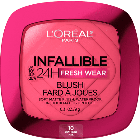 L'OREAL PARIS Infallible Up to 24H Fresh Wear Soft Matte Blush, 010 Confident Pink, 0.31 oz
