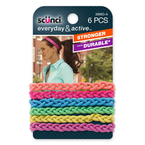 Sc++nci Everday & Active No Damage Hair Strand Elastics, 6 CT