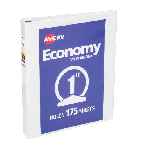 Avery 1 Economy View Binder White - 1 Ea