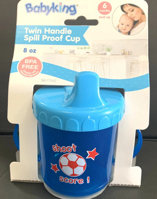 Babyking Twin Handle Spill Proof Cup Assorted - 8 oz
