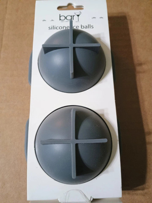 BarY3 Gray Silicone Ice Tray, 2 cubes - Large Spheres - 1 Ea