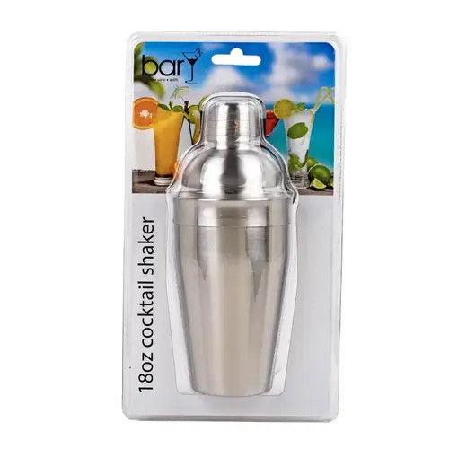 BarY3 Stainless Steel Cocktail Shaker With Strainer Silver - 18 oz
