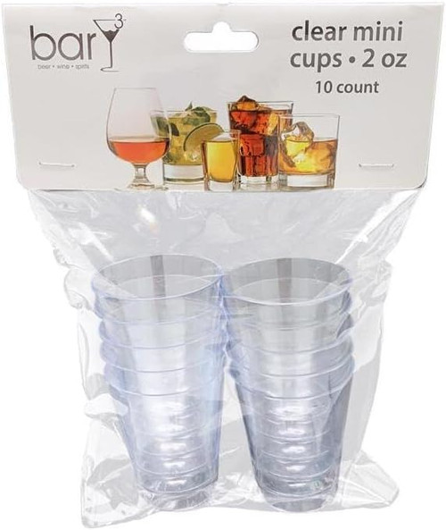 BarY3 Disposable Clear Mini Cups - 2 oz