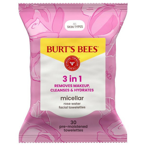 Burt's Bees Micellar Makeup Removing Towelettes with Rose Water - 30 Ct