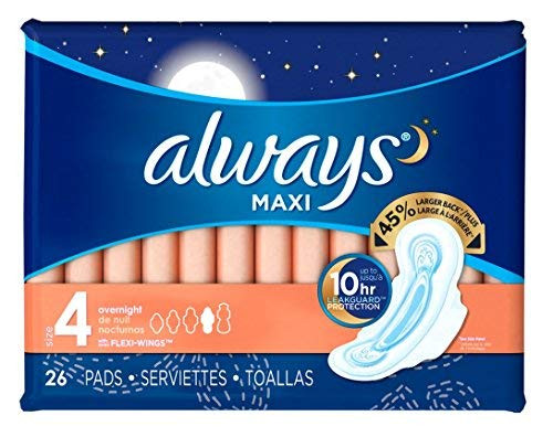Always Pads Size 4 Maxi 26 Count Overnight