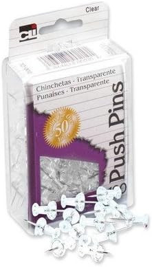 CLi Push Pins - Clear - 100 Ct