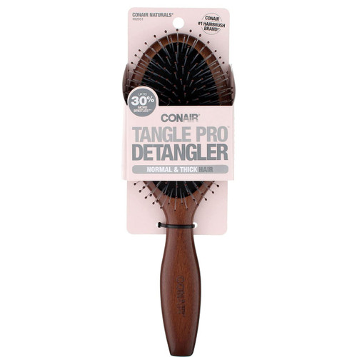 CONAIR Tangle Pro Detangler Oval Wood Cushion Hair Brush - 1 Ct