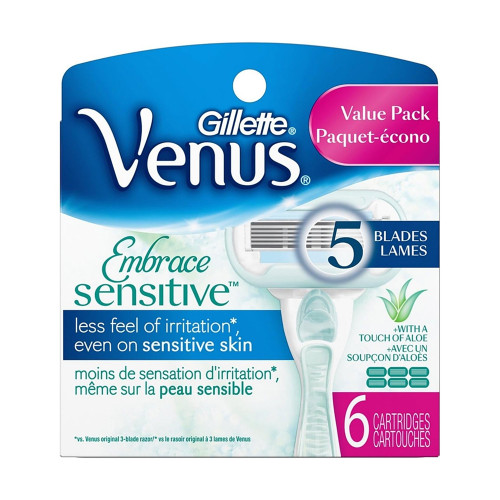 Gillette Venus Embrace Sensitive Women'S Razor Refill Cartridges 6 Ea Gillette Venus Embrace Sensitive Women'S Razor Refill Cartridges 6 Ea