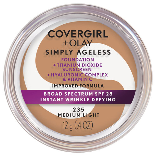 COVERGIRL + Olay Simply Ageless Wrinkle Defying Foundation Compact 235 Medium Light - 0.4 oz