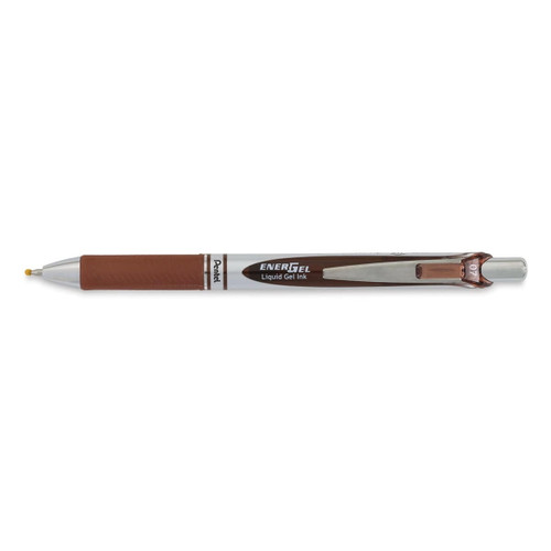 EnerGel RTX Retractable Liquid Gel Pen (0.7mm) Metal Tip Medium Line Brown Ink - 1 Ct