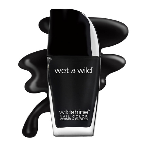 wet n wild Wild Shine Nail Color Black Cr+??me - 1 Ct