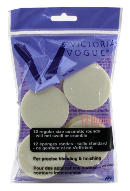 Victoria Vogue Cosmetic Rounds Latex, Regular Size - 12 Ea