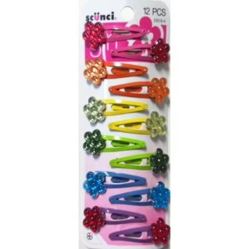 Scünci Girl Flower Clippies - 12 Ct