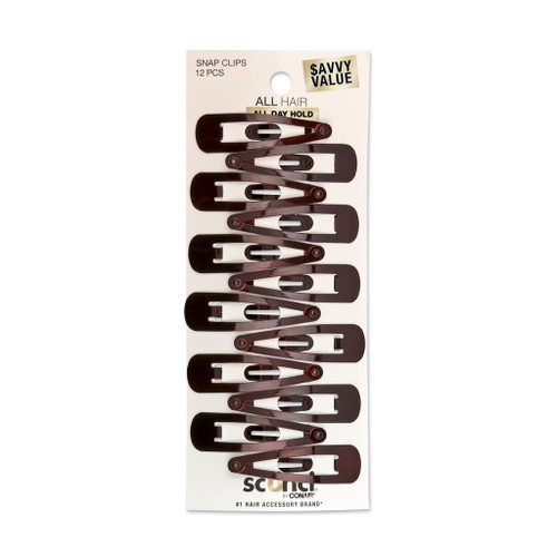 Scünci U Got This Contour Snap Clips Brown - 12 Ct