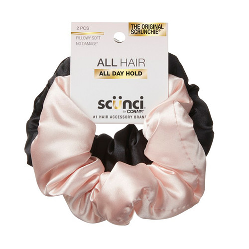 scünci Pillow Scrunchies Pink and Black - 2 Ct