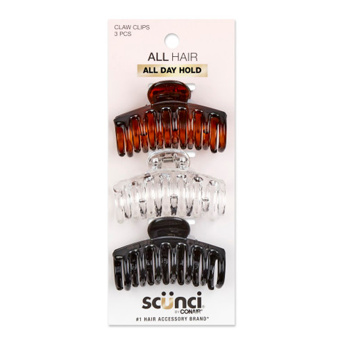 Scunci Claw Hair Barrel Clip - 3 Ct