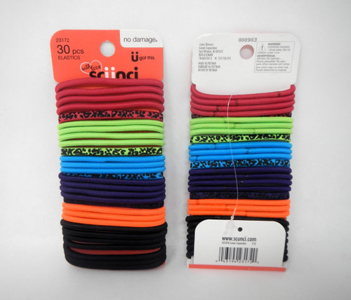 Scünci Firl Neon No Damage Hair Elastics - 30 Ct