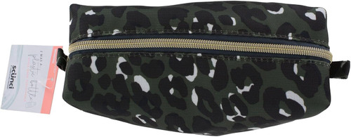 Scunci Consciously Minded Pencil Clutch, Green Leopard - 1 Ct