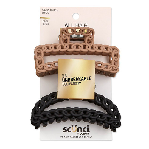 Scunci the Unbreakable Collection Chain Claw Clip - 2 Ct