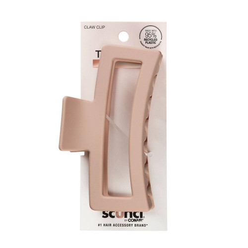 Scünci Recycled Large Open Rectangle Claw Clip for Thick Hair Matte Beige - 1 Ct