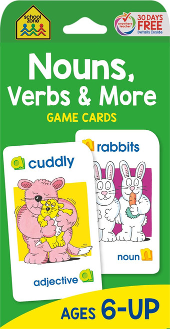 School Zone Nouns, Verbs & More Game Cards - 56 Cards