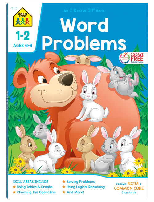 School Zone Word Problems Workbook - 64 Pages