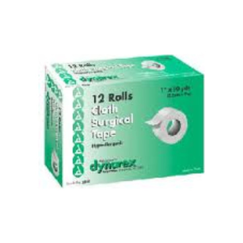 Dynarex Cloth Surgical Tape 1"X10 Yd, 12 Rolls