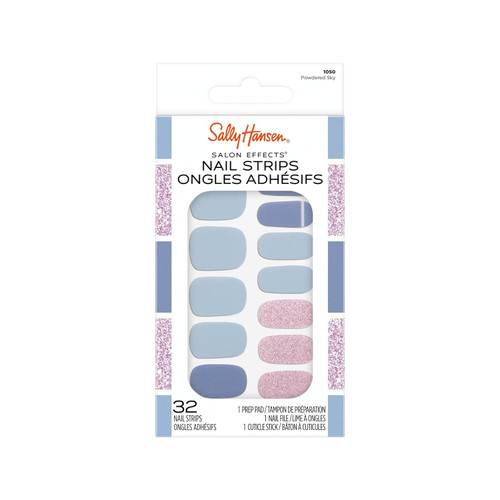 Sally Hansen Salon Effects Nail Strips Nail Polish Powdered Sky - 32 Ct