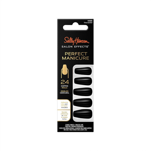 Sally Hansen Salon Effects Perfect Manicure Nails Kit Onyx-pected - 24 Ct