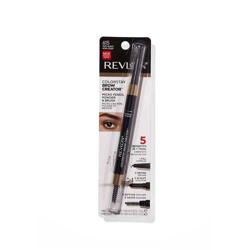 REVLON ColorStay Brow Creator Brow Pencil & Powder 615 Soft Black - 1 Ct